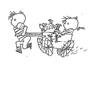 A coloring page of jip and janneke